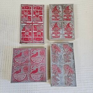 Wood Metal 4pc 4-up Craft Stamps‎ Halloween Fall Scrapbooking